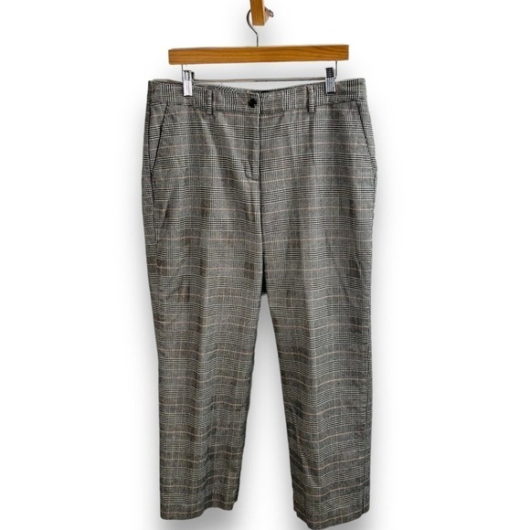 LL Bean Glen Plaid Flannel Trousers Preppy Old Money Classic Gray Pant 14P - Picture 3 of 11